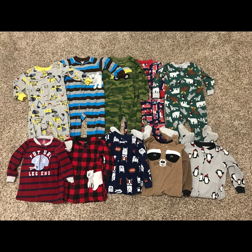 Boys fleece footsie PJs